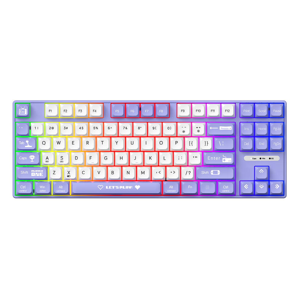 Ajazz AK870MC (Red Switch - Purple & White)