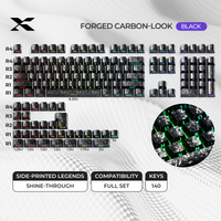 XVX Forged Carbon 119 Keycap Set (Black Shine Through)