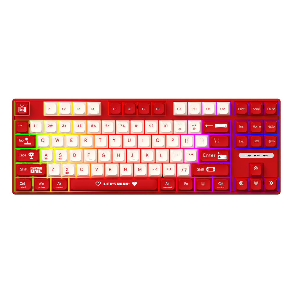 Ajazz AK870MC (Red Switch - Red & White)