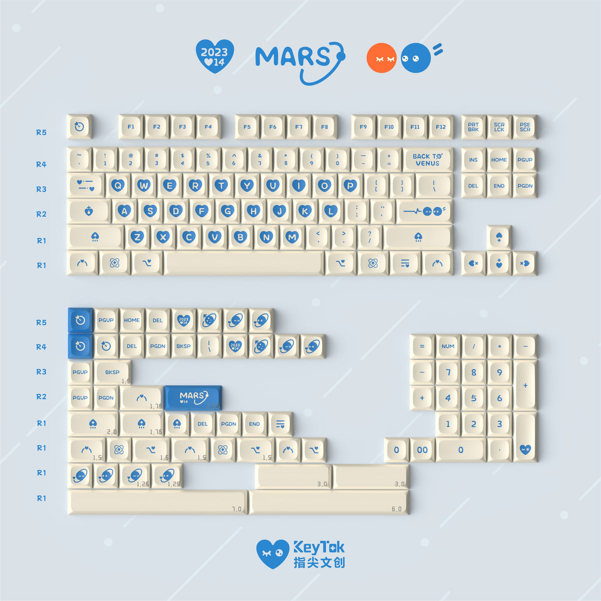 KeyTok KDA Cosmic Hearts (Blue)