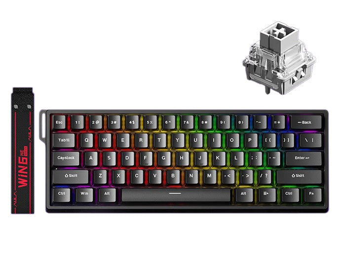 Aula WIN60HE (Black - Gray Wood Switch)