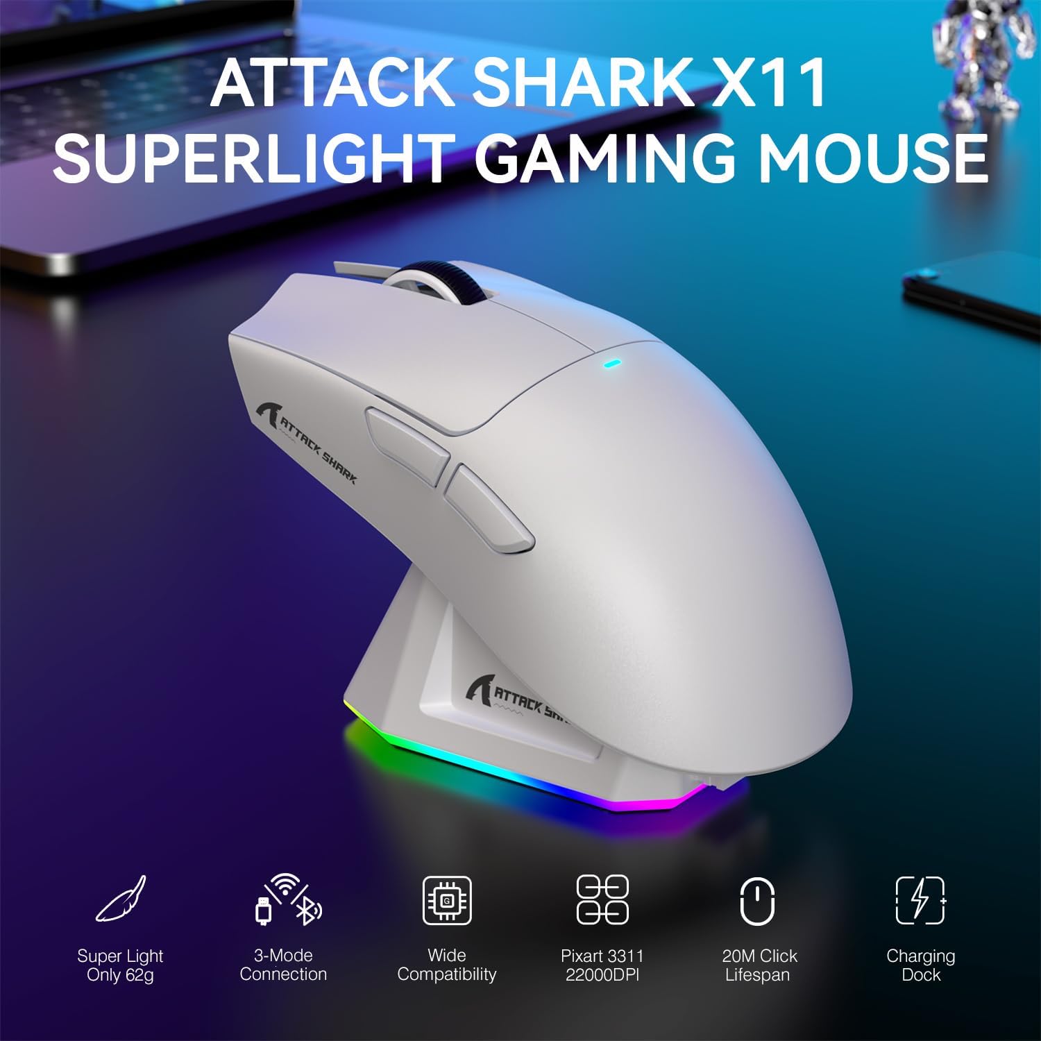 Attack Shark X11 (White)