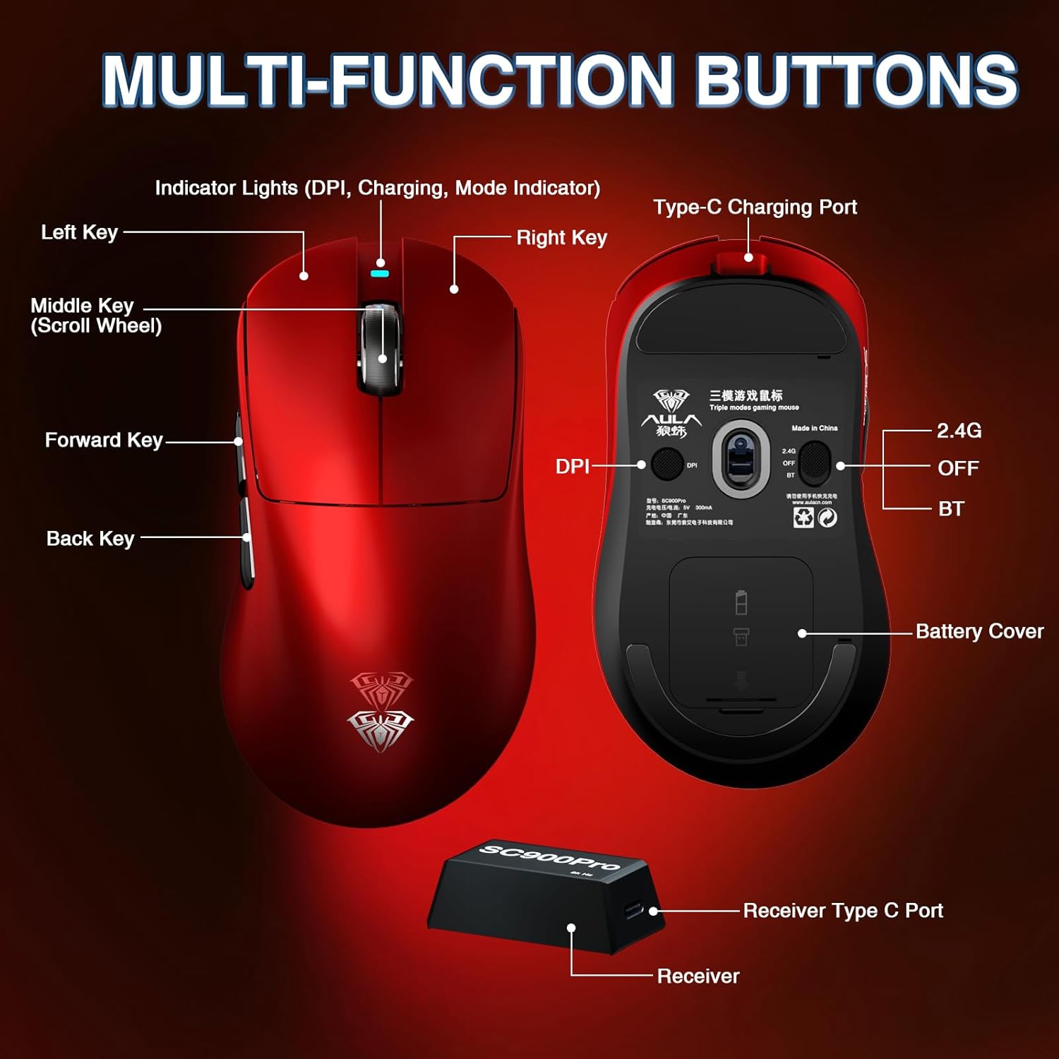 Aula SC900 Pro (Red)