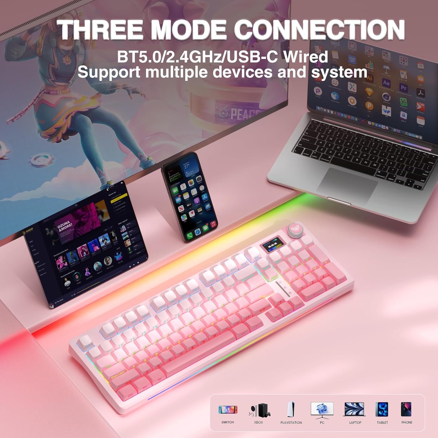 Aula S98 Pro (Pink - Huatian Switch)