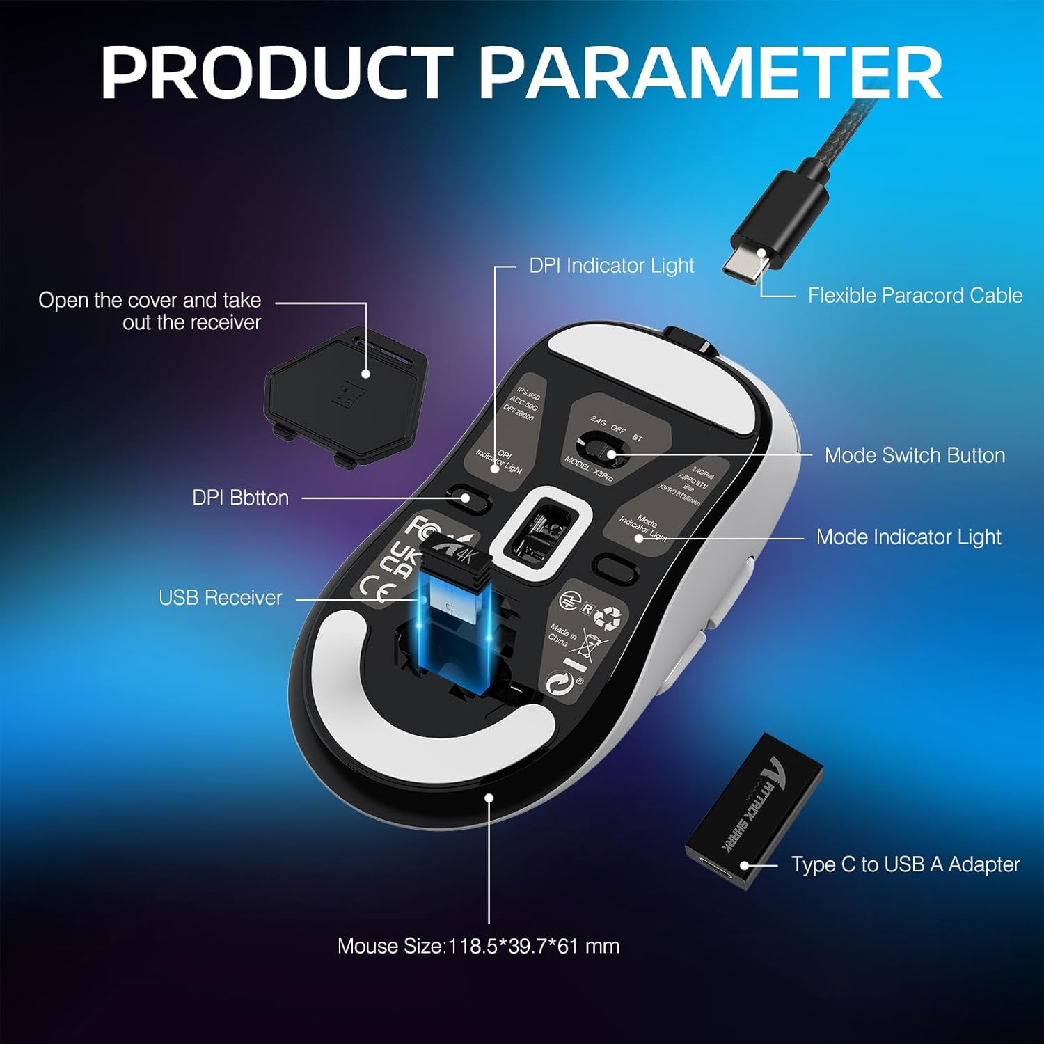 Attack Shark X3 Pro (White)