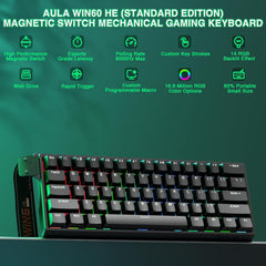 Aula WIN60HE (Black - Gray Wood Switch)