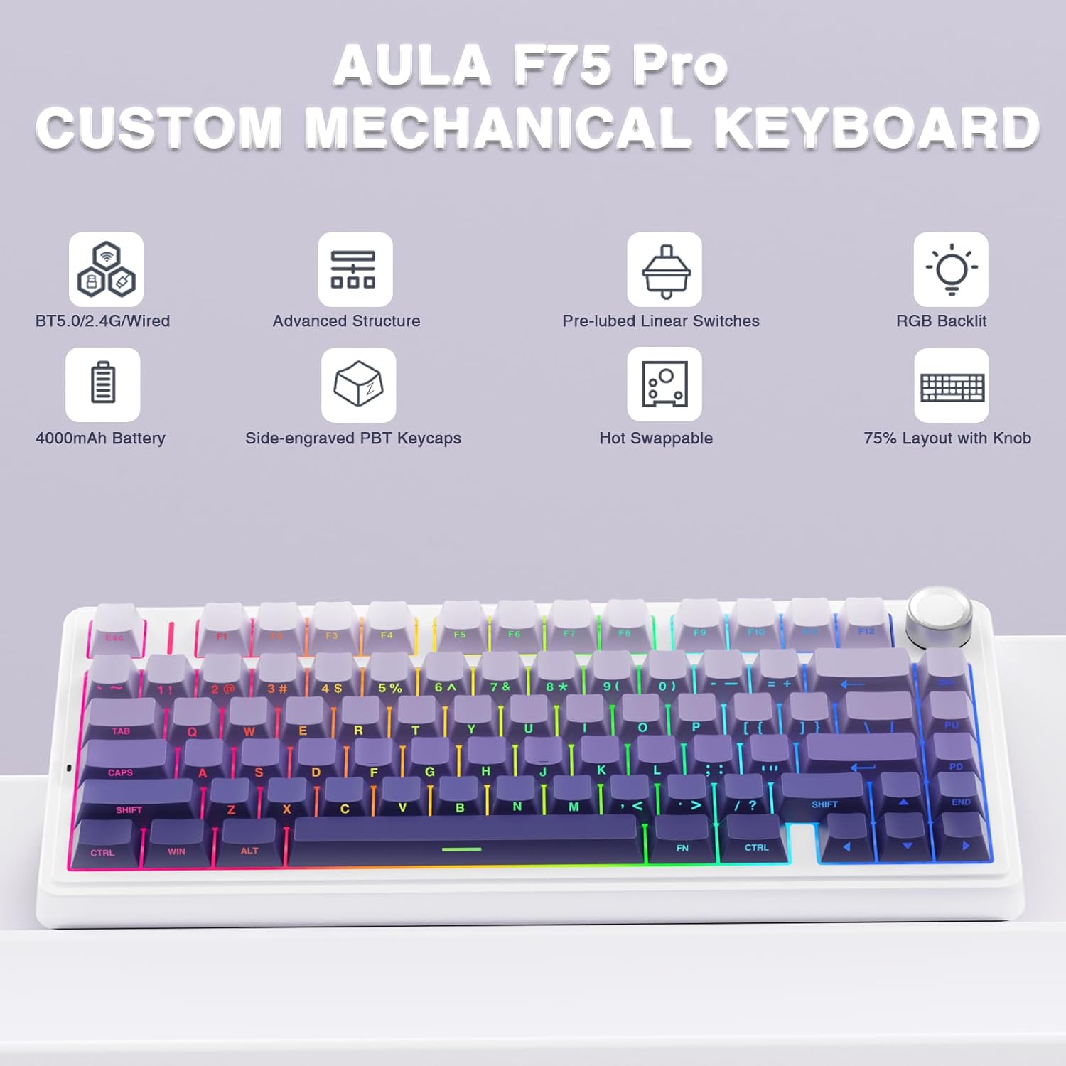 Aula F75 (Gradient Purple - Star Vector Switch)