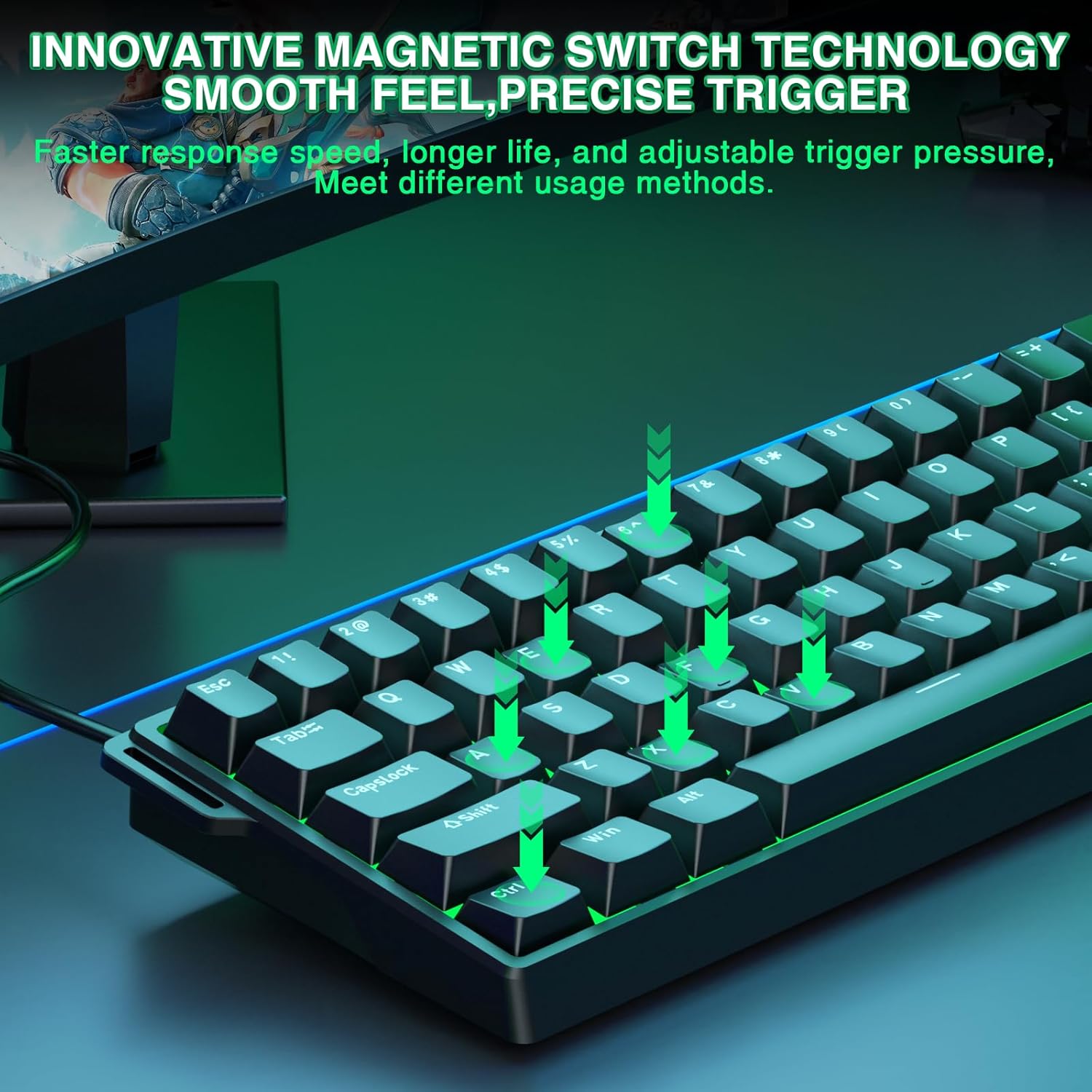 Aula WIN60HE (Black - Gray Wood Switch)