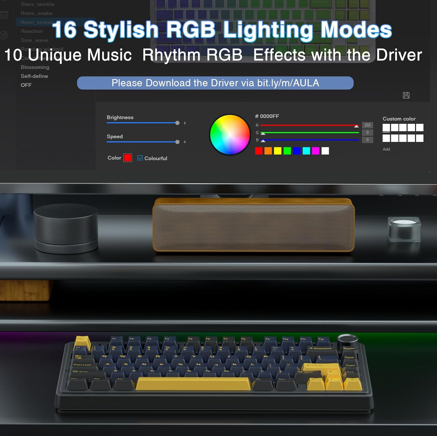 Aula F75 (Black - Gray Wood Switch)