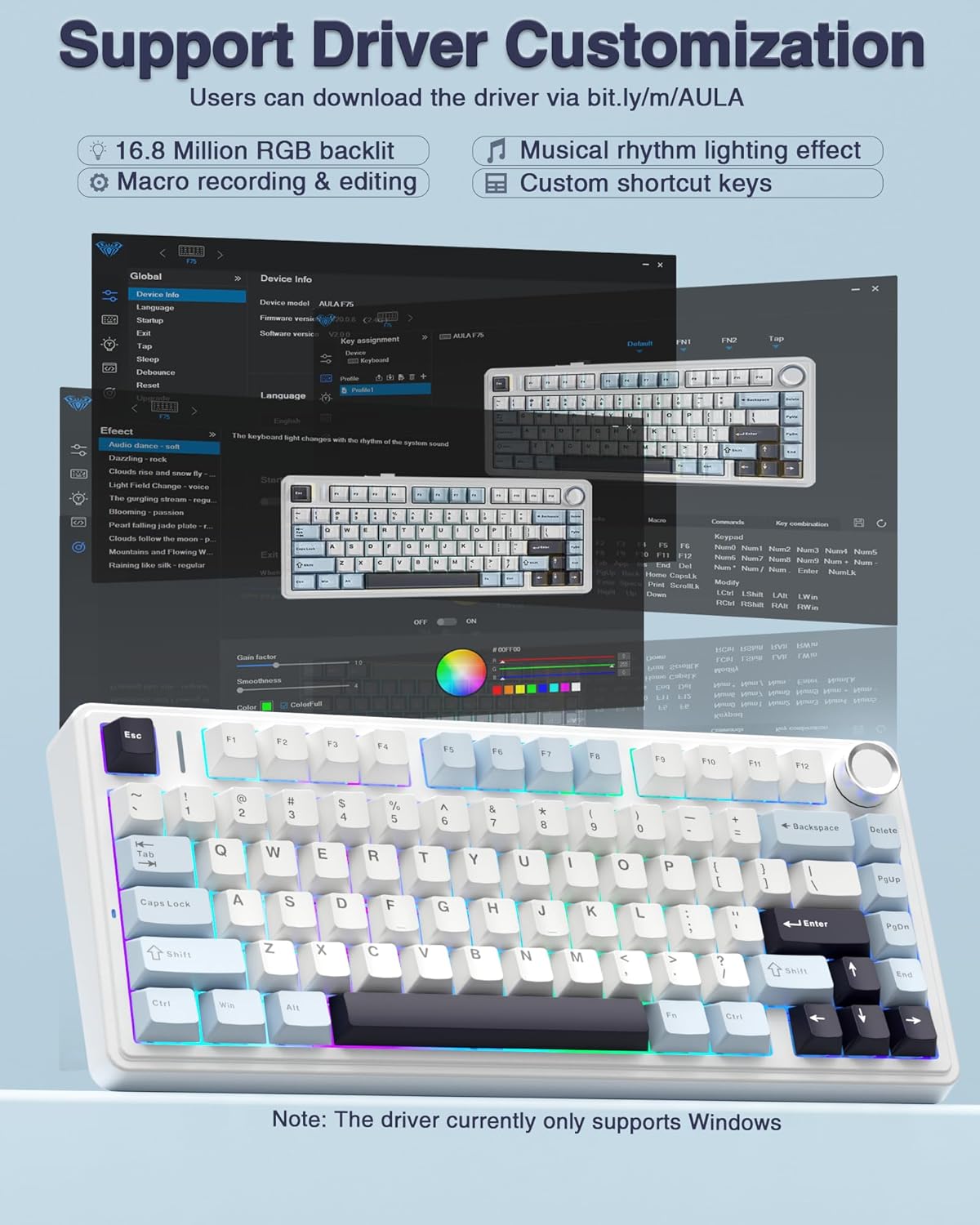 Aula F75 (White Blue - Reaper Switch)