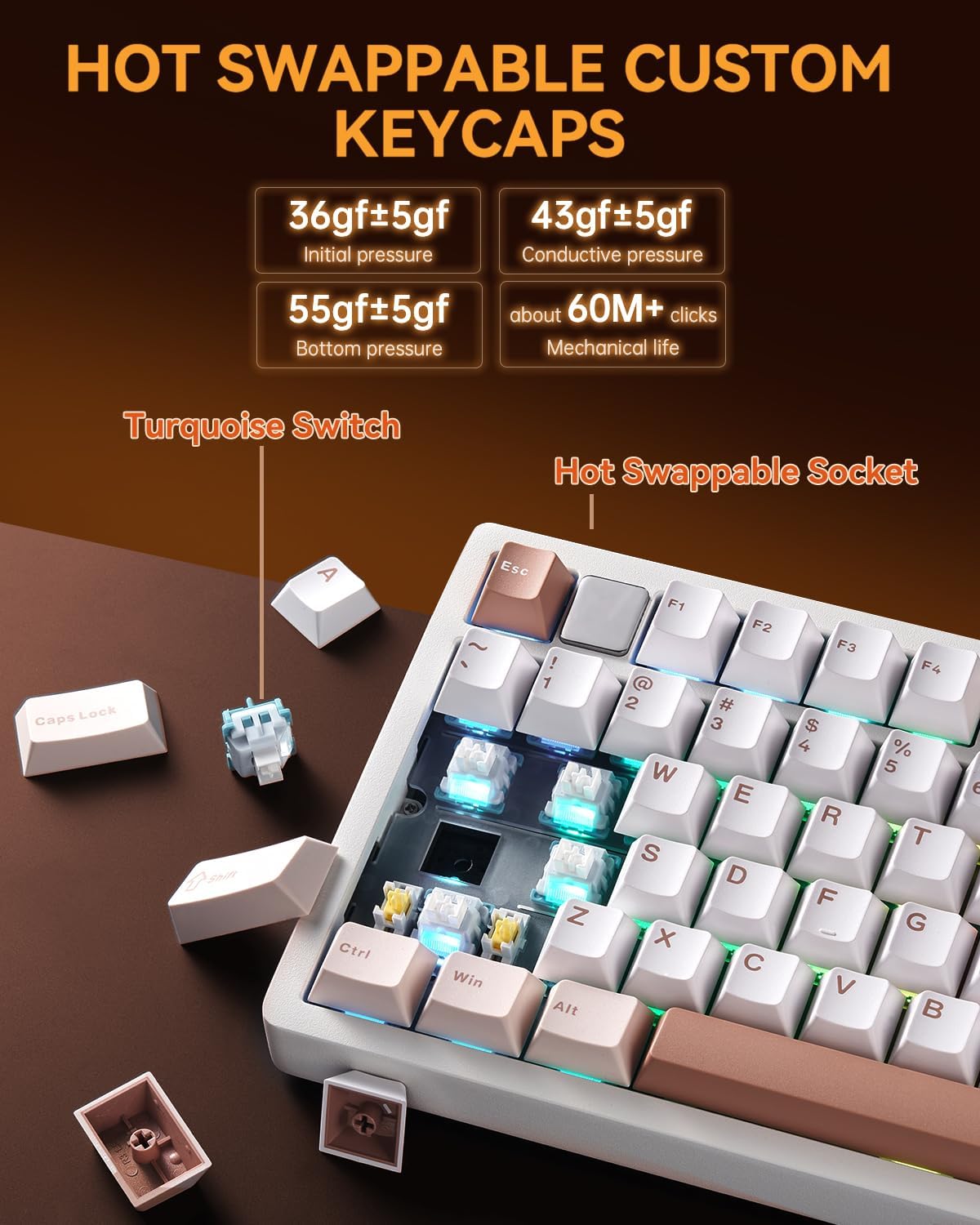 Leobog Hi75C Pro (Vanilla - Turquoise Switch)