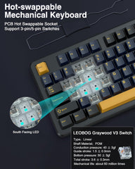 Aula F87 Pro (Thunder Black - Gray Wood Switch)