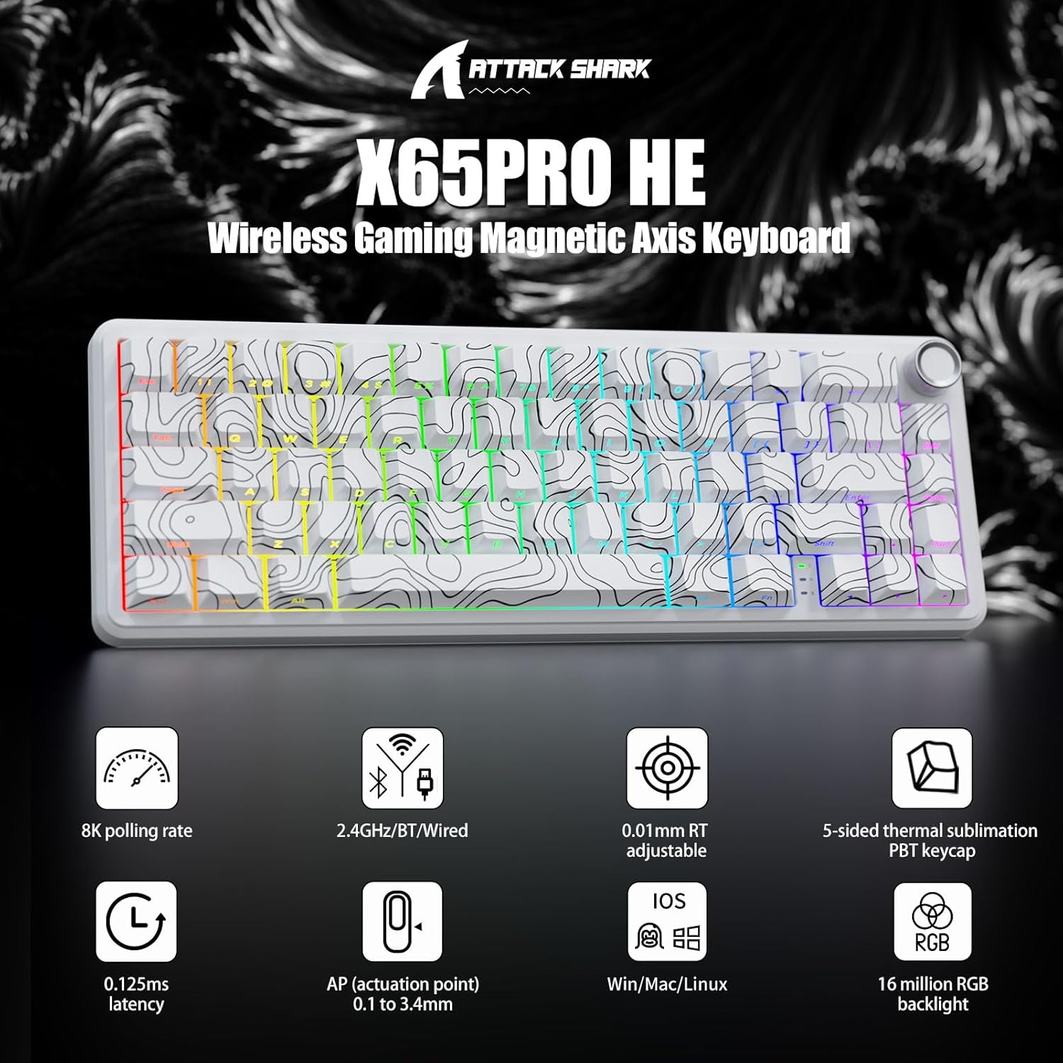 Attack Shark X65 Pro HE (White Contour)