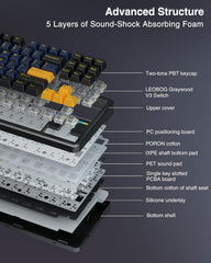 Aula F87 Pro (Thunder Black - Gray Wood Switch)