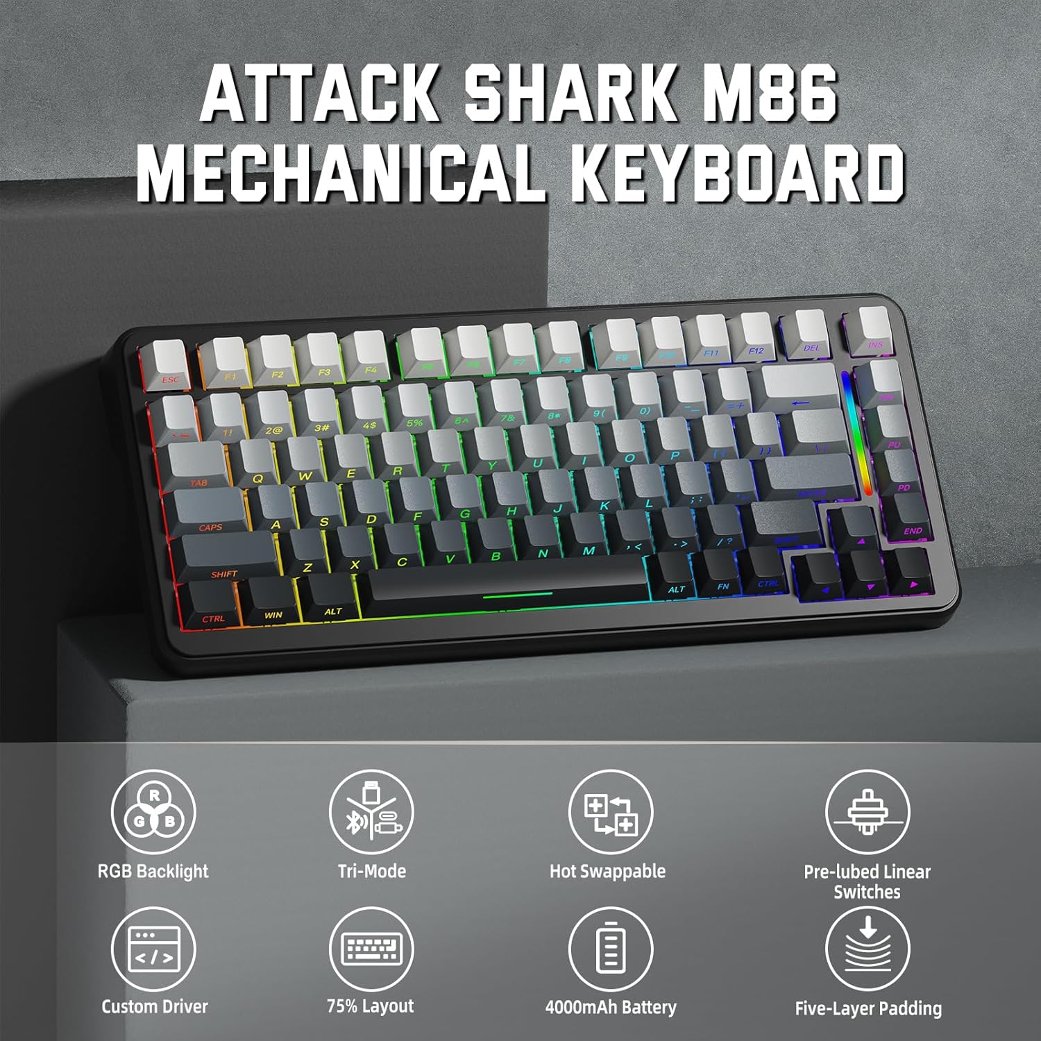 Attack Shark M86 (Gradient Grey)