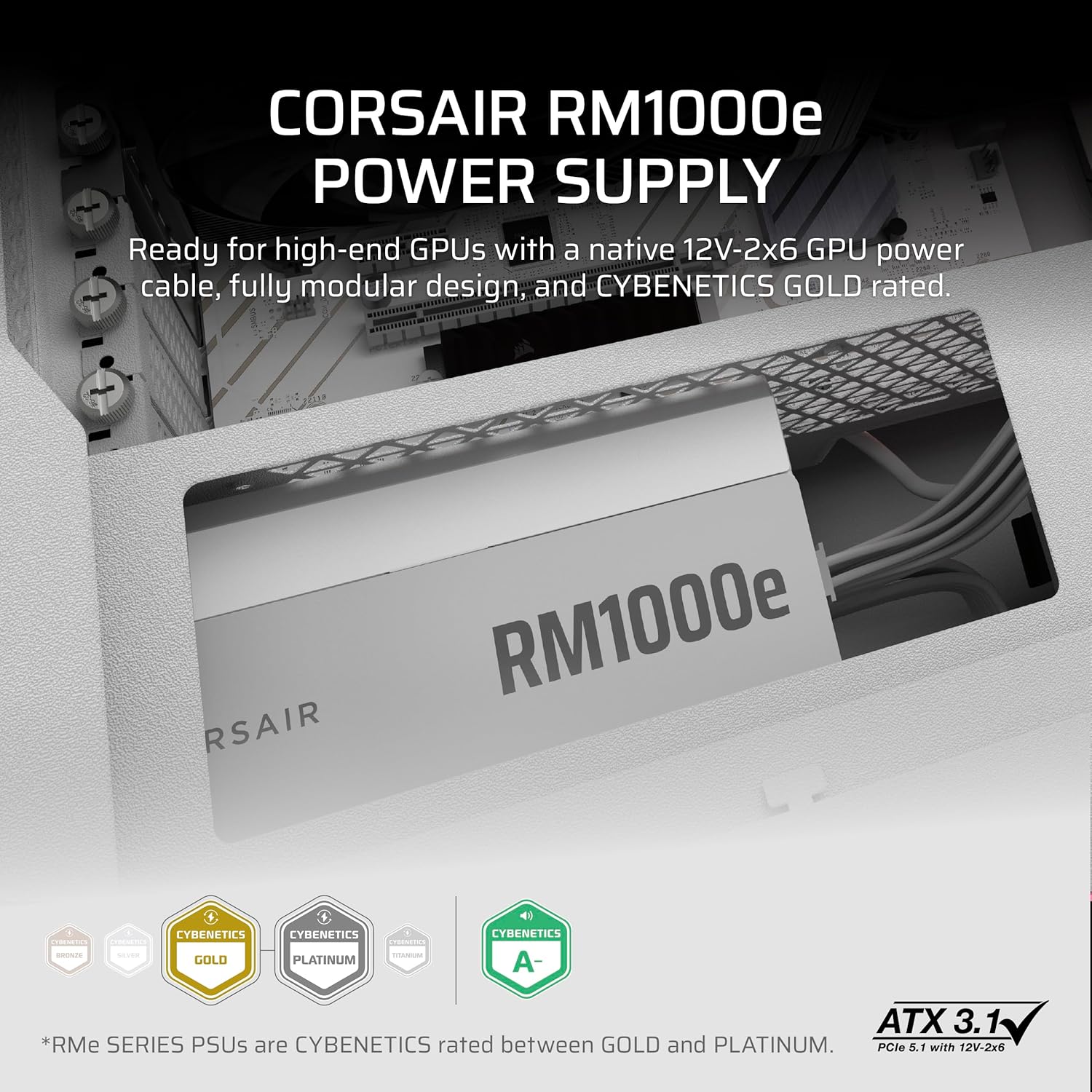 Corsair RM1000e PCIe 5.1 (White)