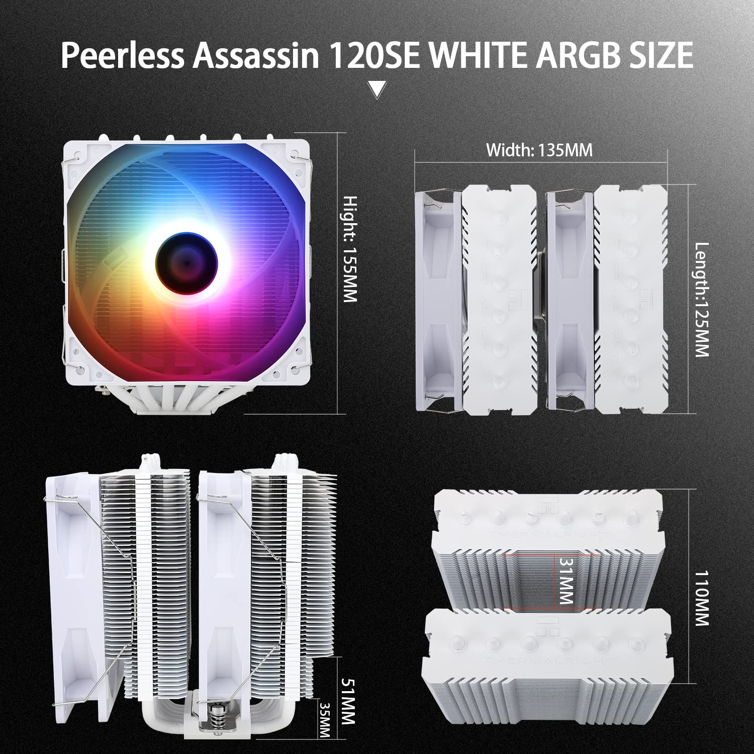 Thermalright Peerless Assassin 120 SE ARGB (White) – Jlite Customs