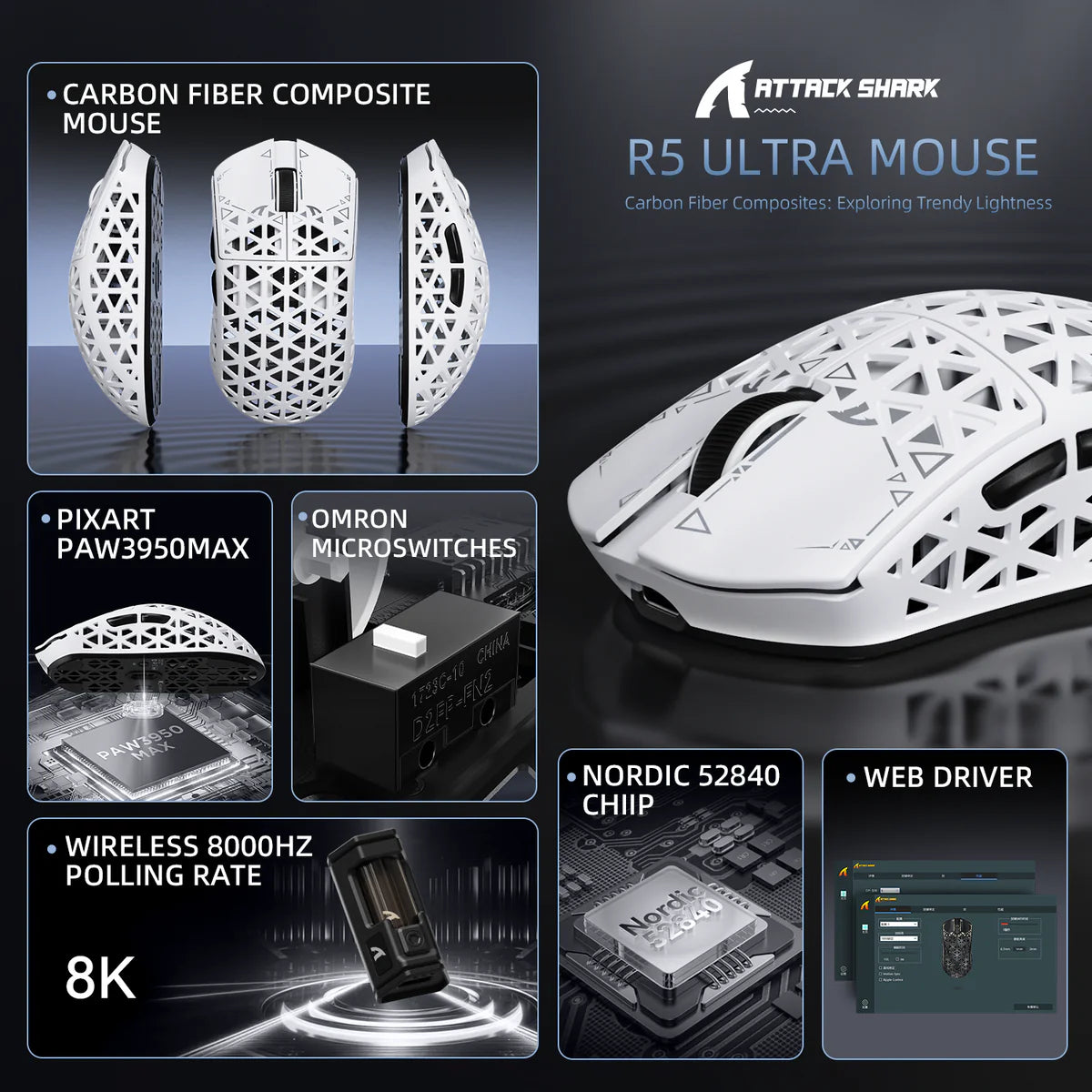 Attack Shark R5 Ultra (White)