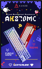 Ajazz AK870MC (Red Switch - Purple & White)
