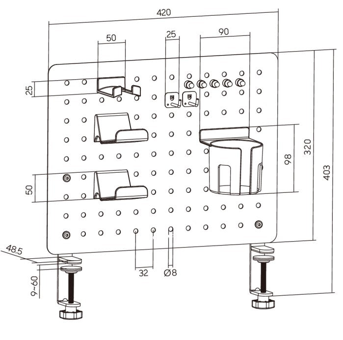 Humanmotion AX-9 Pegboard