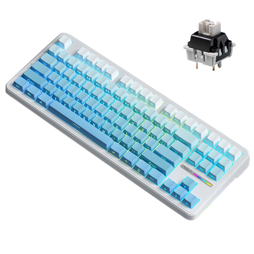 Aula F87 Pro (Azure Star Sea Grey - Gray Wood Switch)
