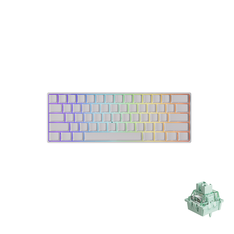 Monsgeek Fun60 Max SP Tri-Mode (White - Glare Magnetic)