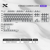 XVX Forged Carbon 119 Keycap Set (Silver Shine Through)