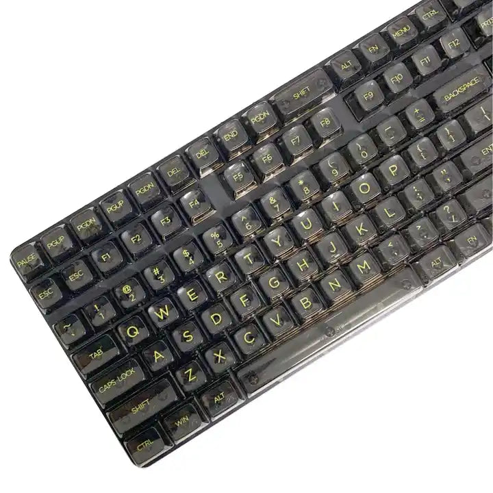 Transparent Keycaps Yellow Letter (MDA Profile)