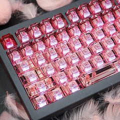 Agate Powder Pink Transparent Keycaps (Cherry Profile)