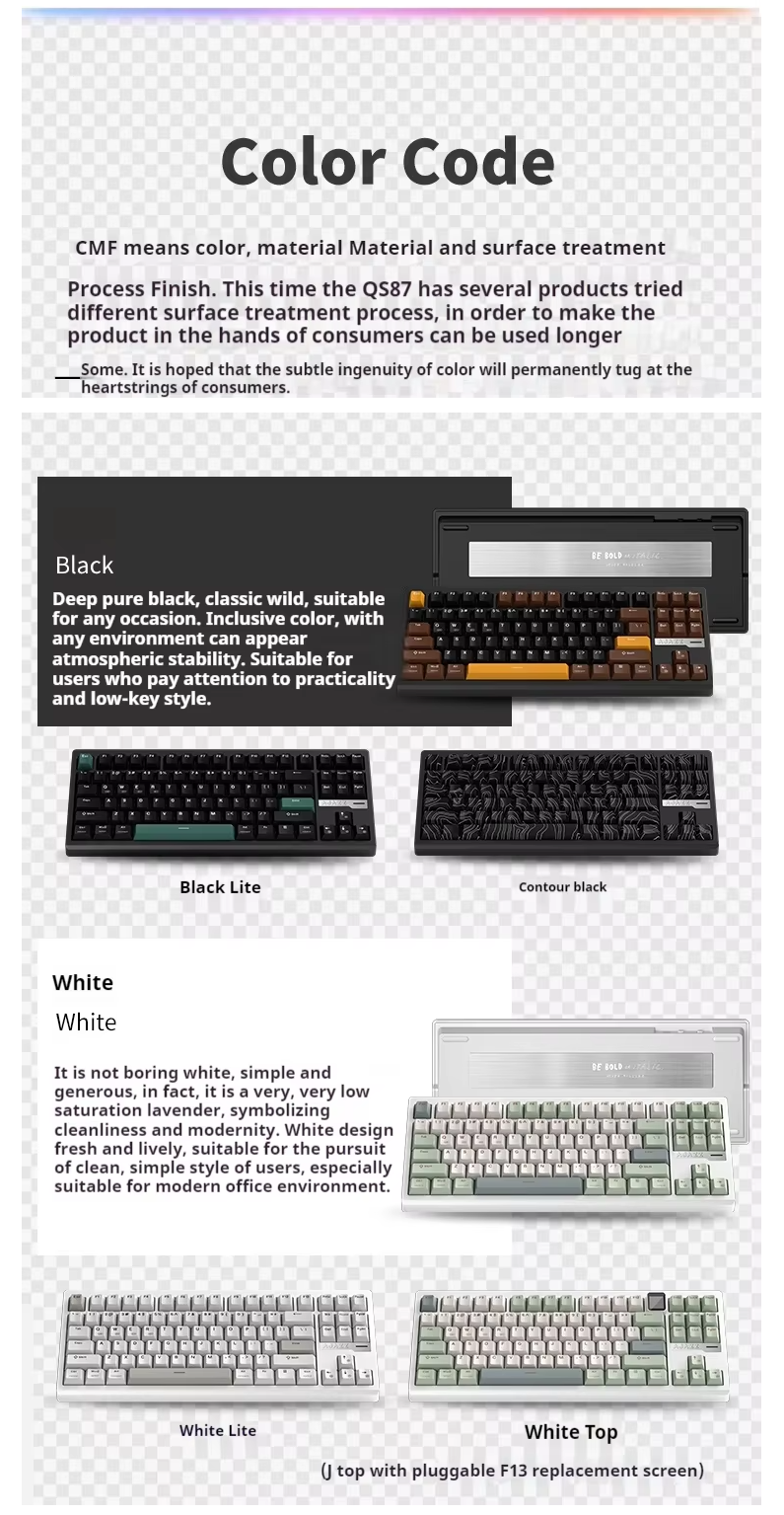 Ajazz QS87 Lite (Hyan Switches - White)