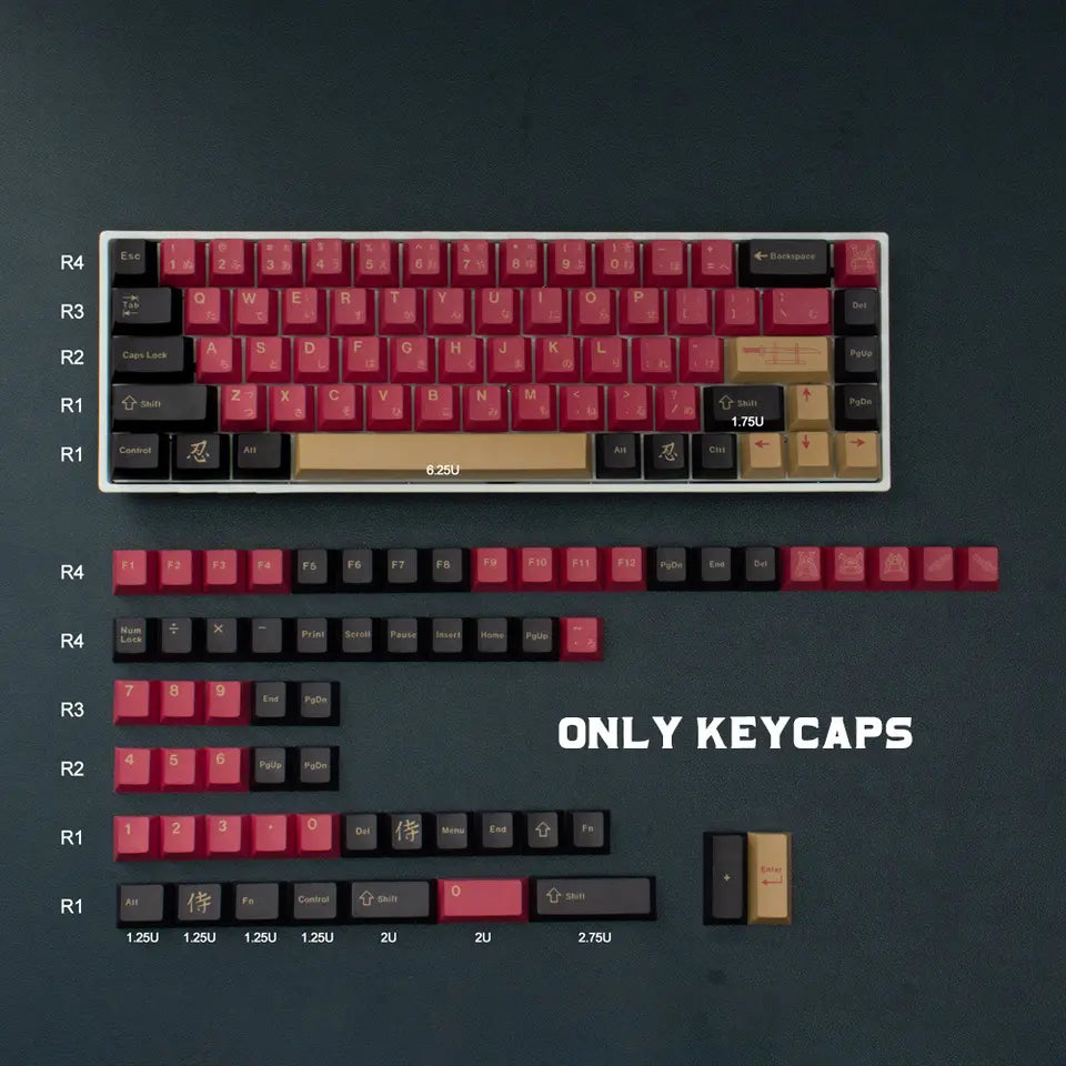 Red Samurai Keycaps (Cherry Profile)