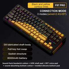 Aula F87 Pro (Black and Yellow - Matcha Latte Switch)