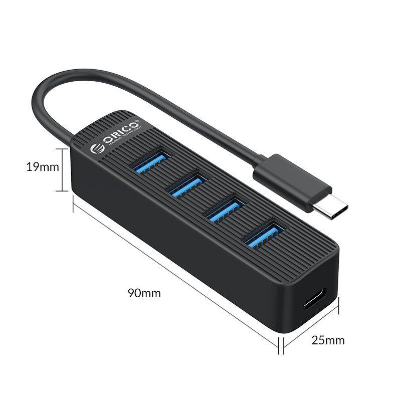 Orico TWC3 Type C to 4 Port USB3.0 Hub (Black)