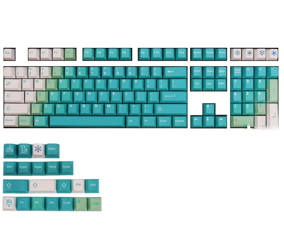 Gradient White and Green Keycaps (Cherry Profile)